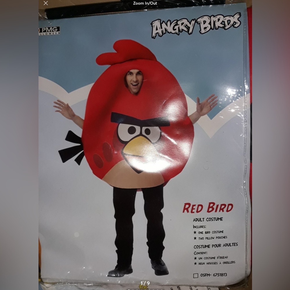 Rovio Angry Bird RED Bird Adult OSFM NEW COSTUME
